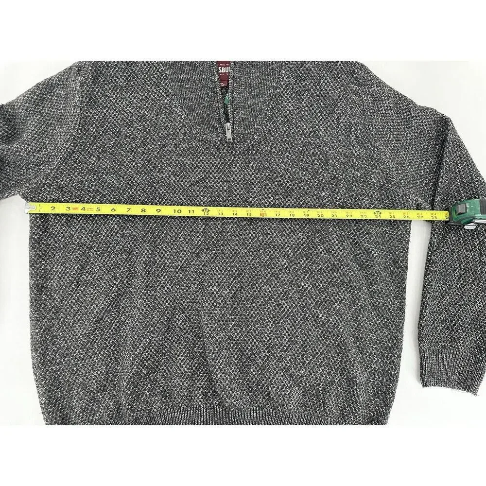Alesbury Men’s Sweater Sz XXL 3/4 Zip Heavy Thick Knit Preppy Work Office Grey​